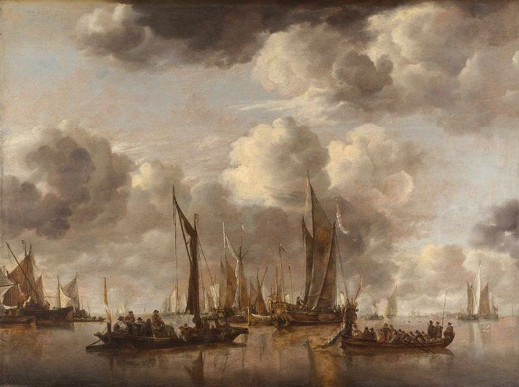 Shipping Scene with a Dutch Yacht Firing a Salut (mk08)